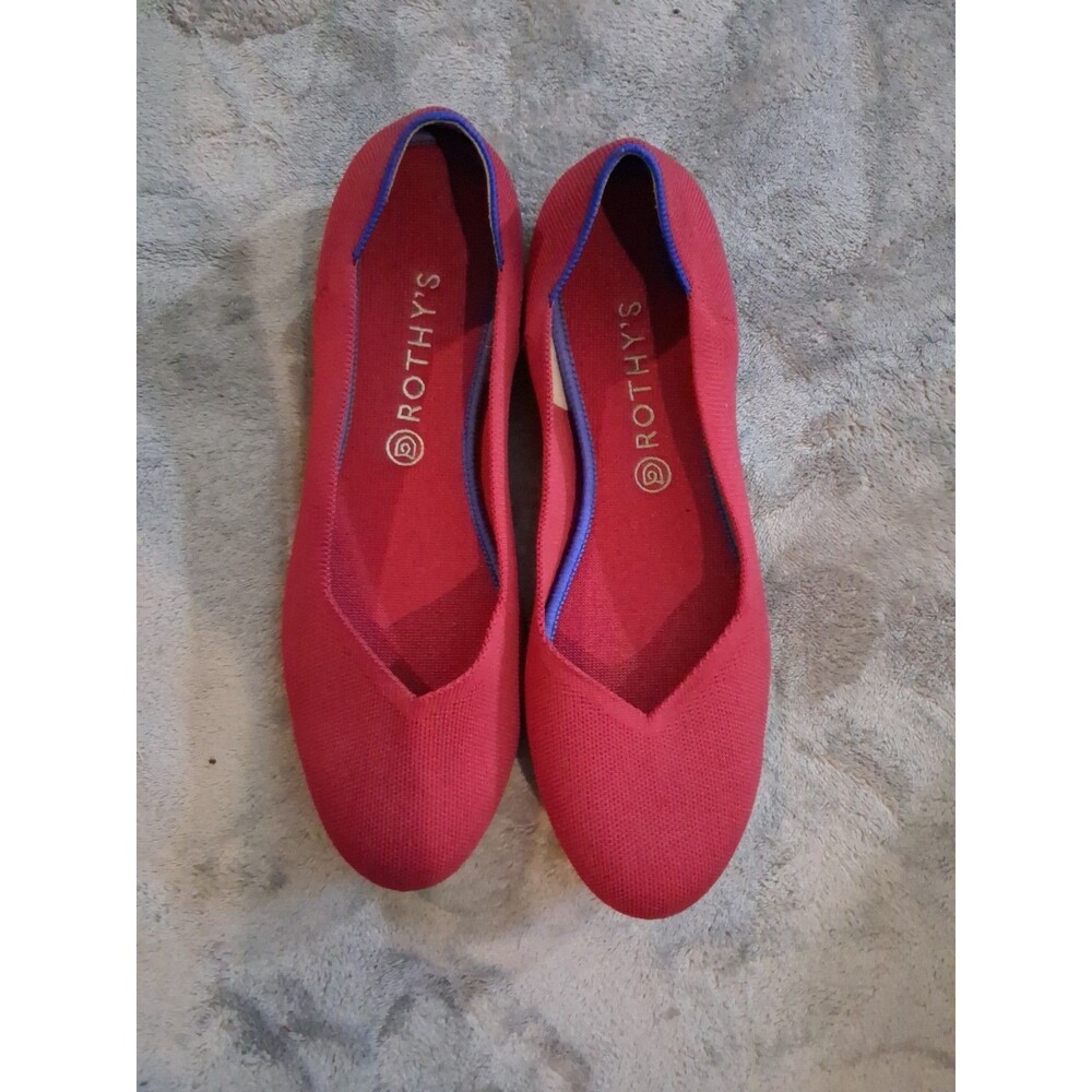 Rothy's Womens Size 8 Red "The Flat" Shoes Ballet Flats Slip On Round Toe